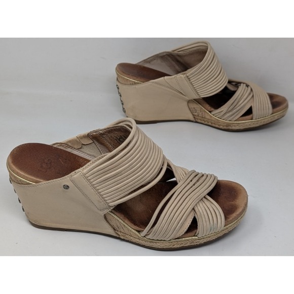 UGG Shoes - UGG Womens Hilarie Wedge‎ Sandals Tan Strappy 1012184 Boho Cork Size 8.5